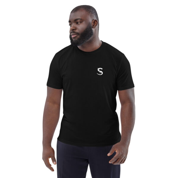 unisex organic cotton t shirt black front 61913c4186b62
