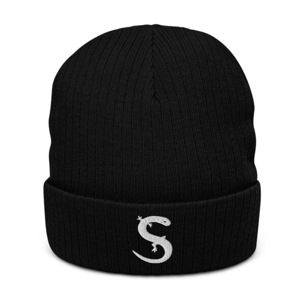 recycled cuffed beanie black front 61b7dd44d2685